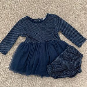Splendid navy stripe tulle skirt dress
